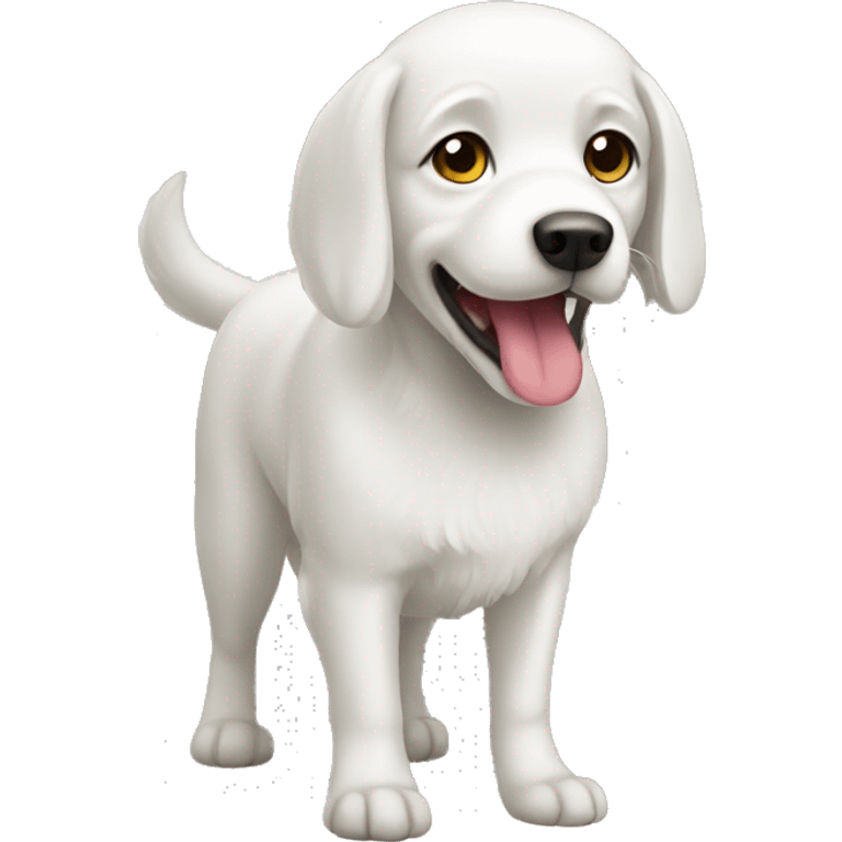 A white dog  emoji