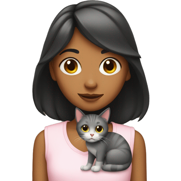 Girl with a cat emoji