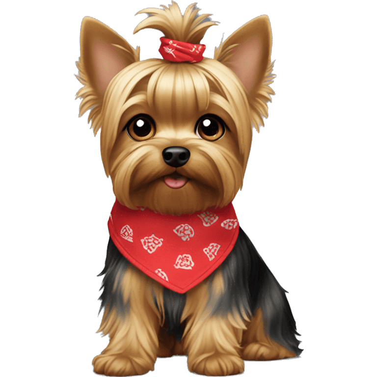 Yorkie with red bandana collar emoji