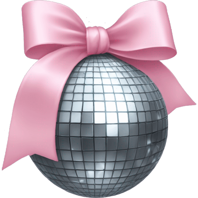 Disco ball with a light pink bow emoji