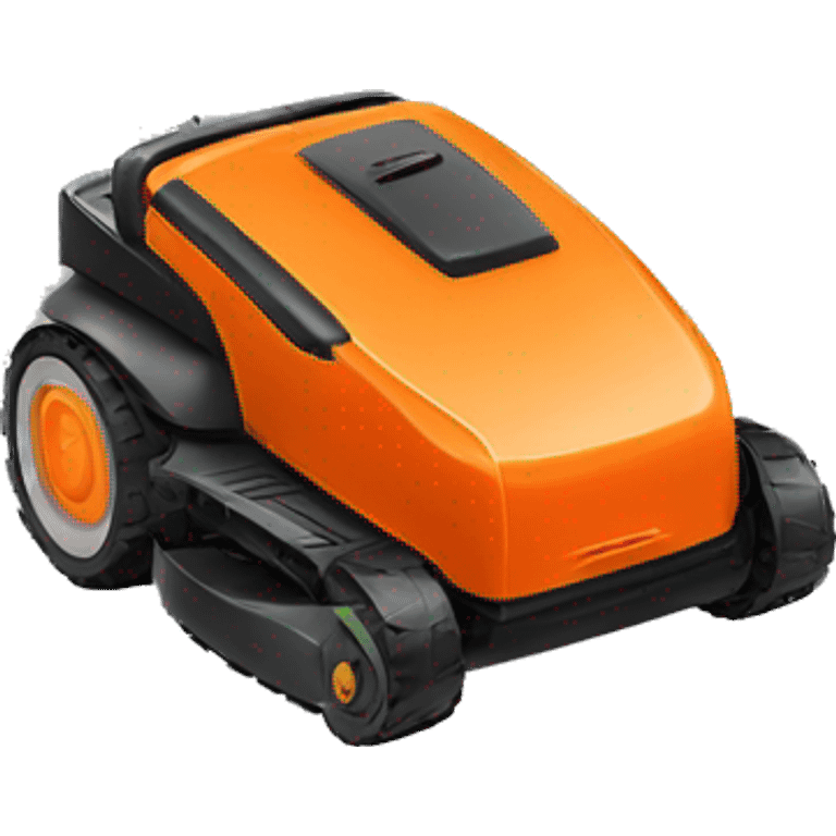 Robotic lawn mower orange emoji