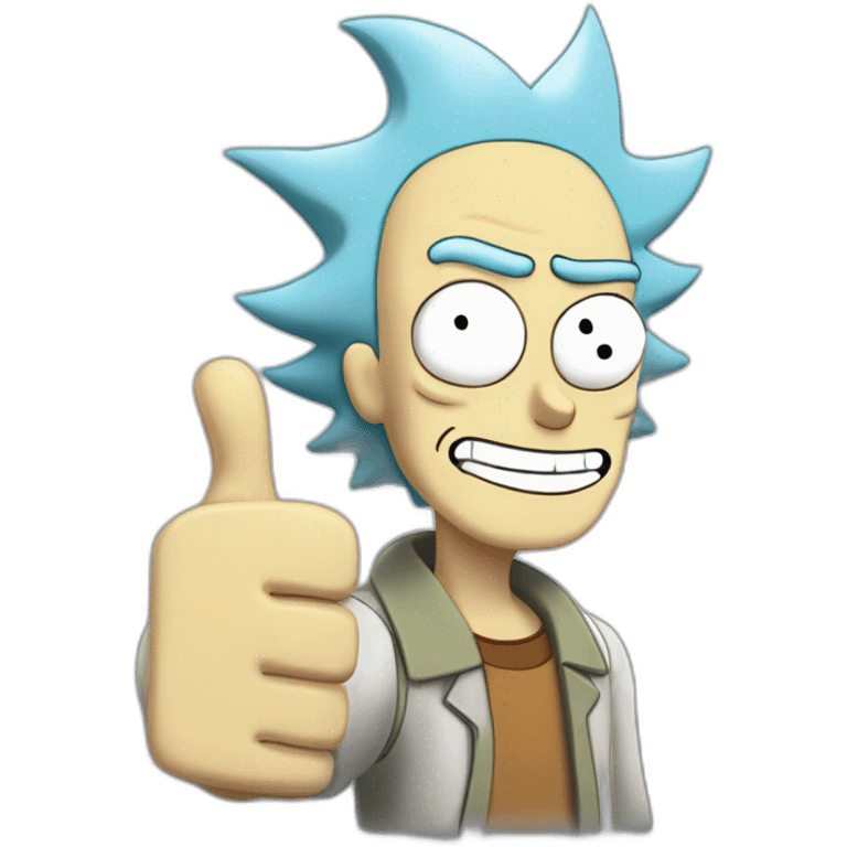 Happy Rick morty thumbs up emoji