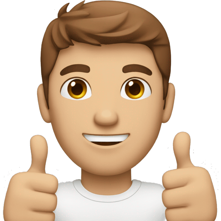 A man with thumbs up blue eyes and brown hair emoji