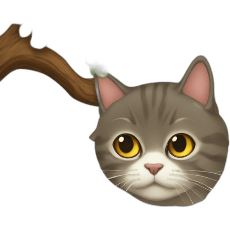 gato persa subido a un árbol emoji