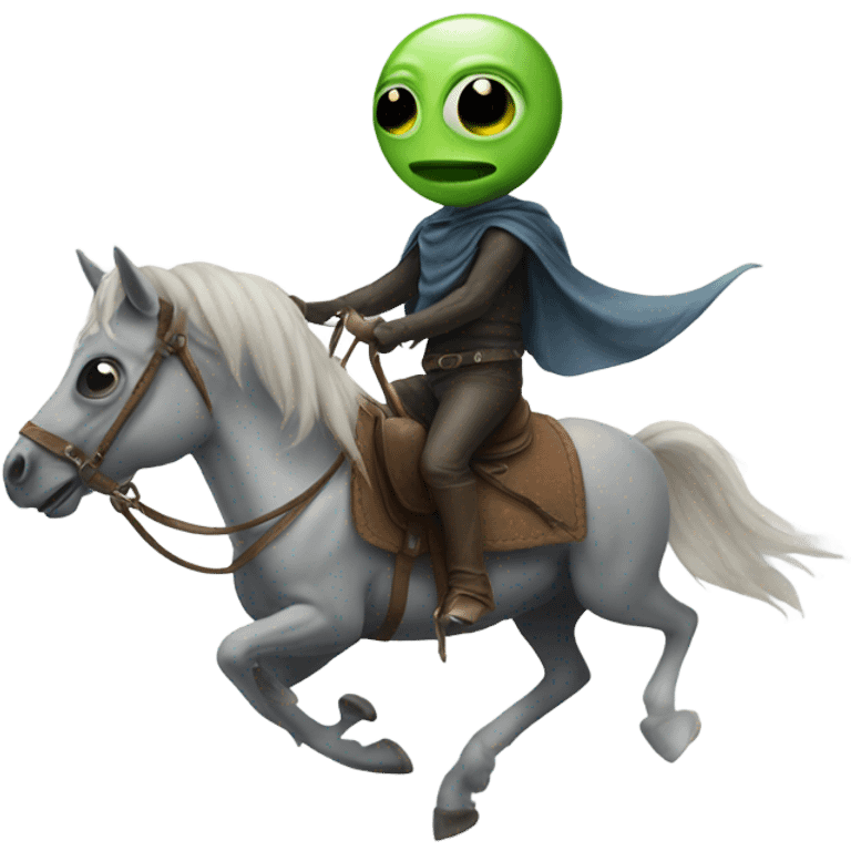 Alien riding horse with one eye emoji