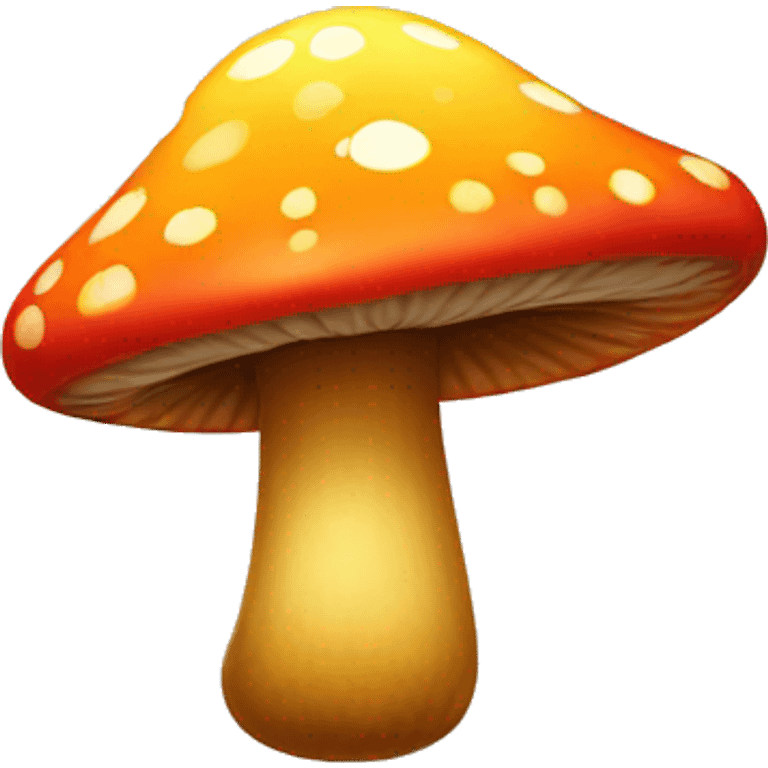 hombre yellow, orange, red mushroom with white spots  emoji