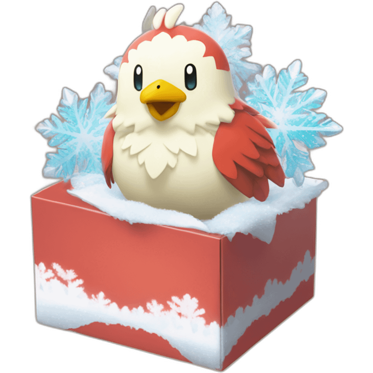 Pokemon Delibird Badge Winter Slowflake GiftBox emoji