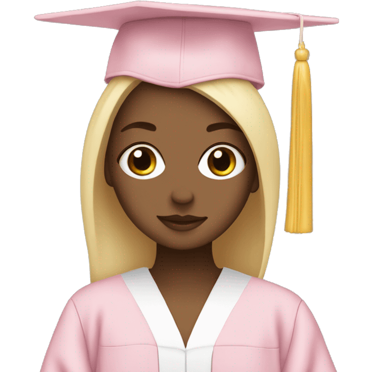 White Girl wearing baby pink graduation gown emoji