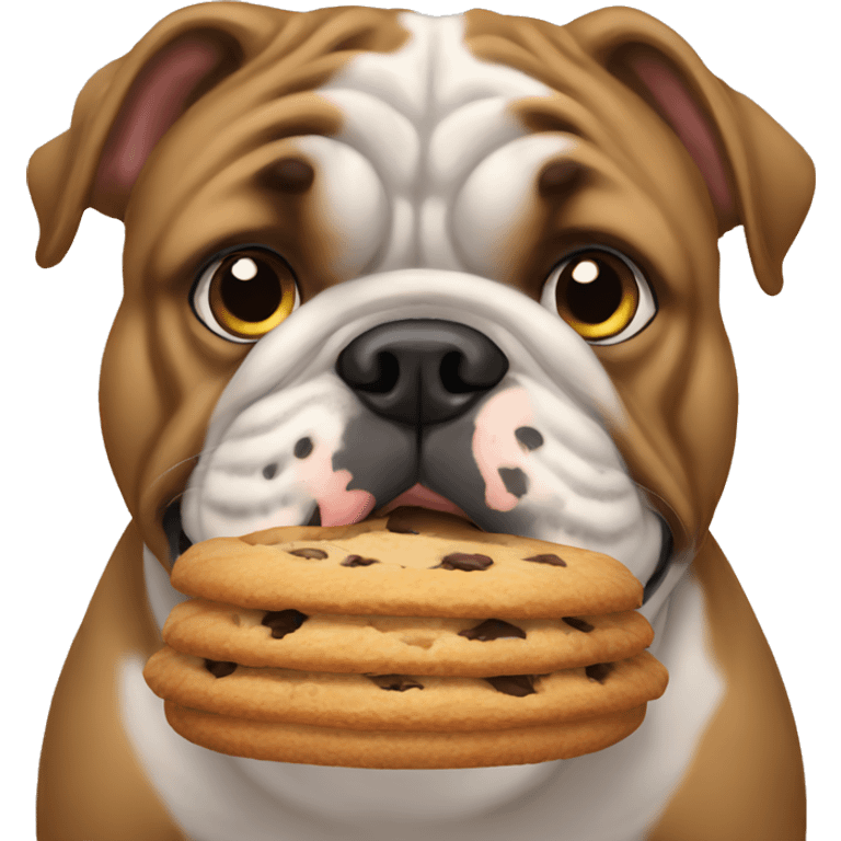  bulldog ingles eat cookie emoji