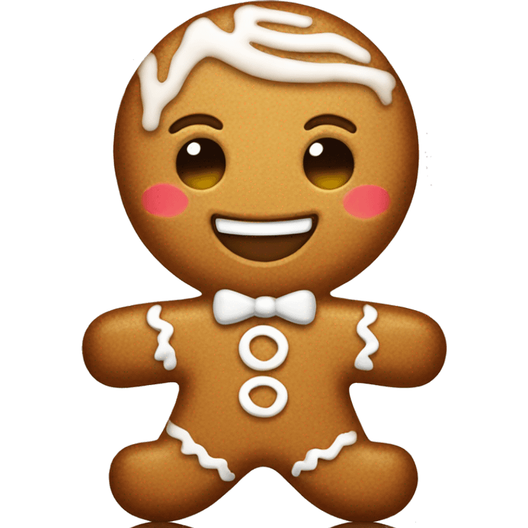 Cute light brown gingerbread man  emoji