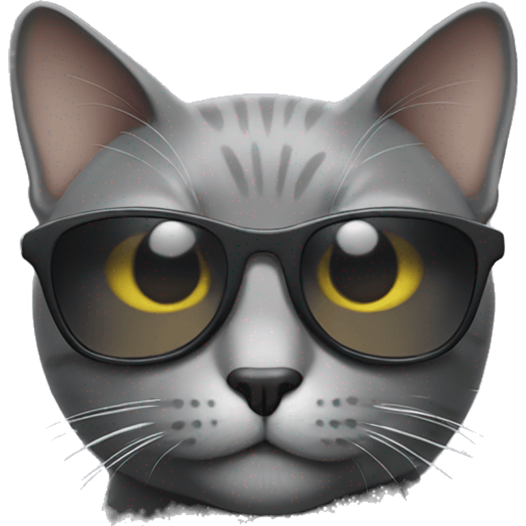 grey Cat with sunglasses emoji