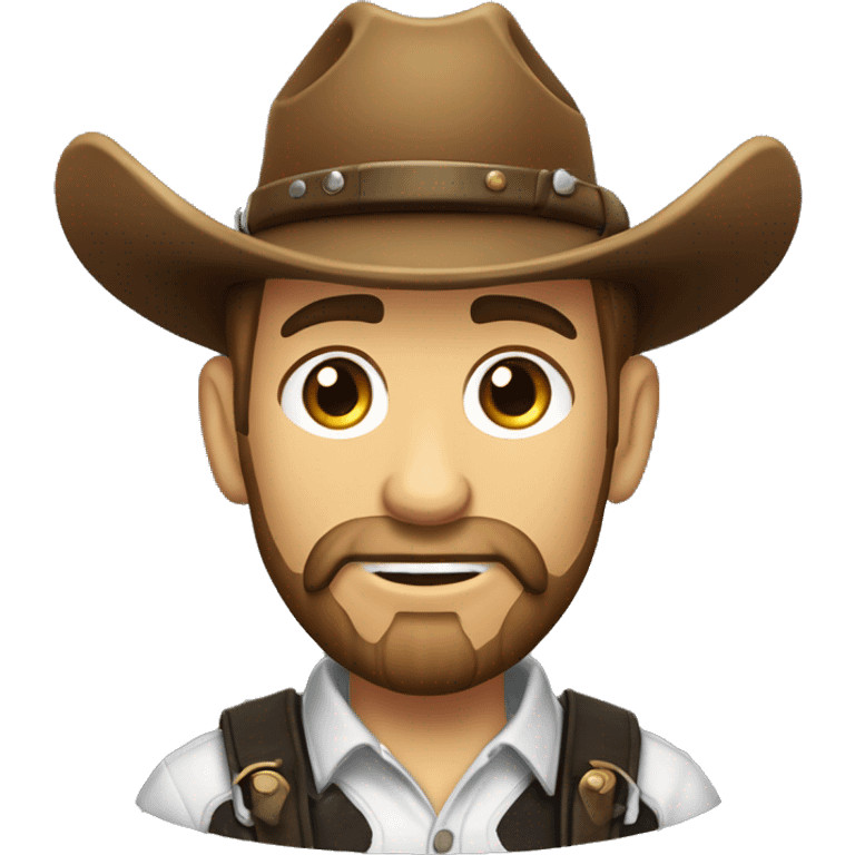 Cow boy chasseur de prime vêtu de noir avec barbe  emoji