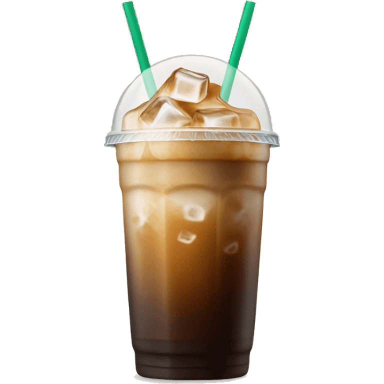 Starbuck ice coffee with ice cubes emoji