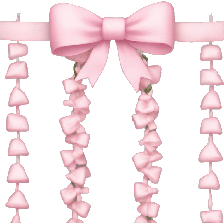 light pink bowknot Christmas garland emoji