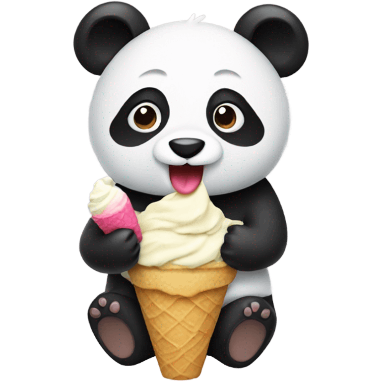 Panda eating ice cream emoji