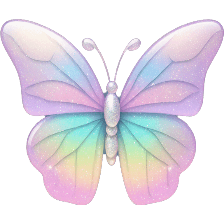 Pastel sparkly glittery iridescent glass crystal butterfly emoji