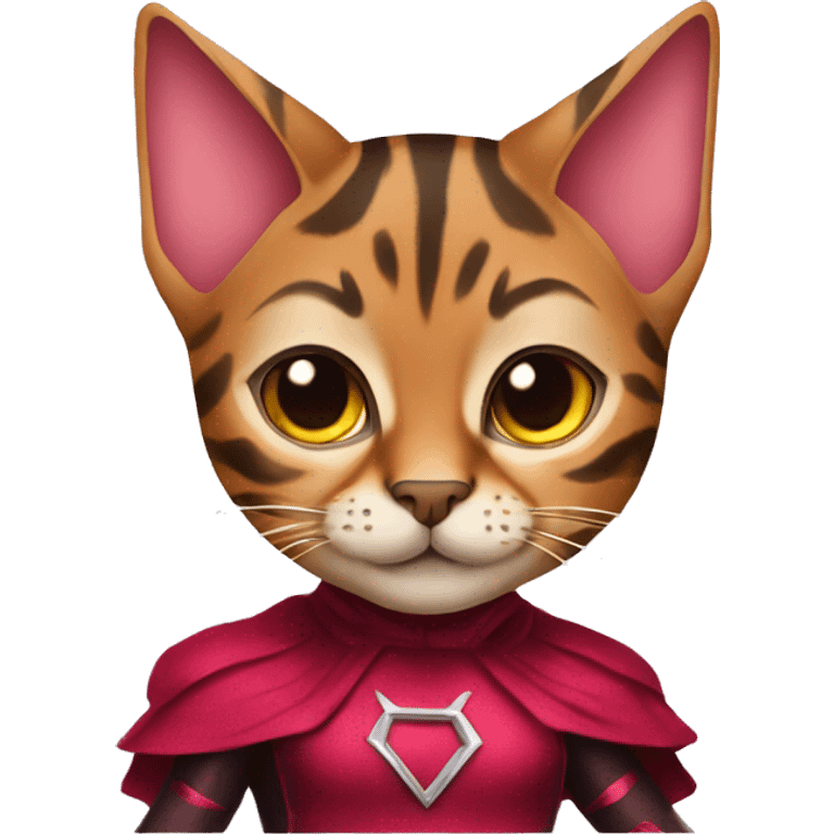 Bengal cat dressed like the scarlet witch emoji