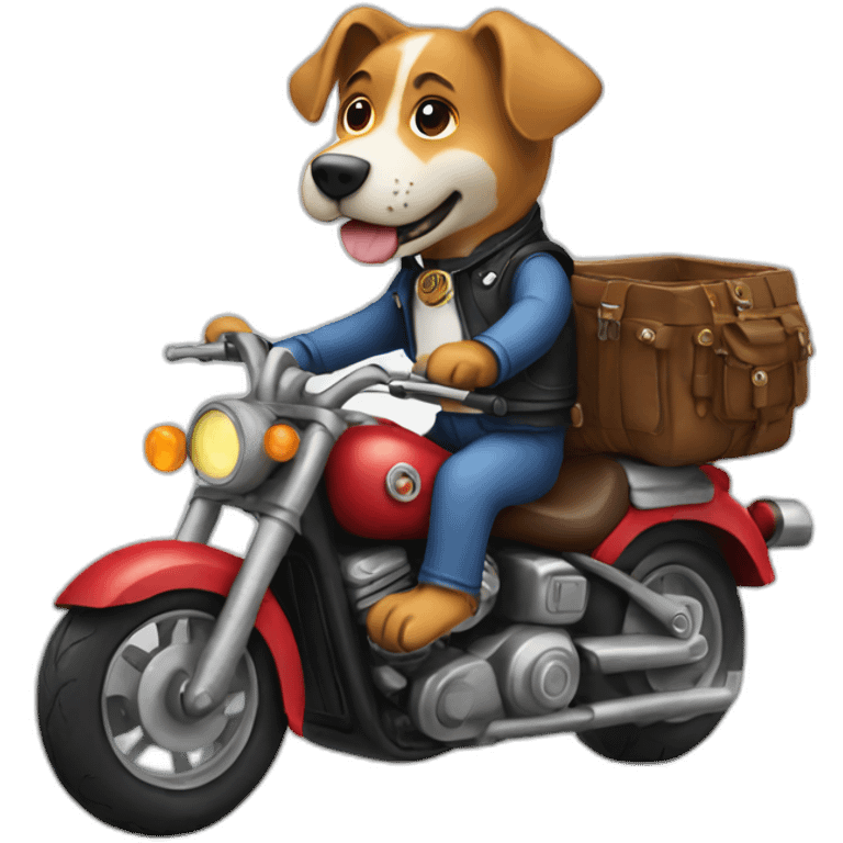 dog riding motorcycle emoji