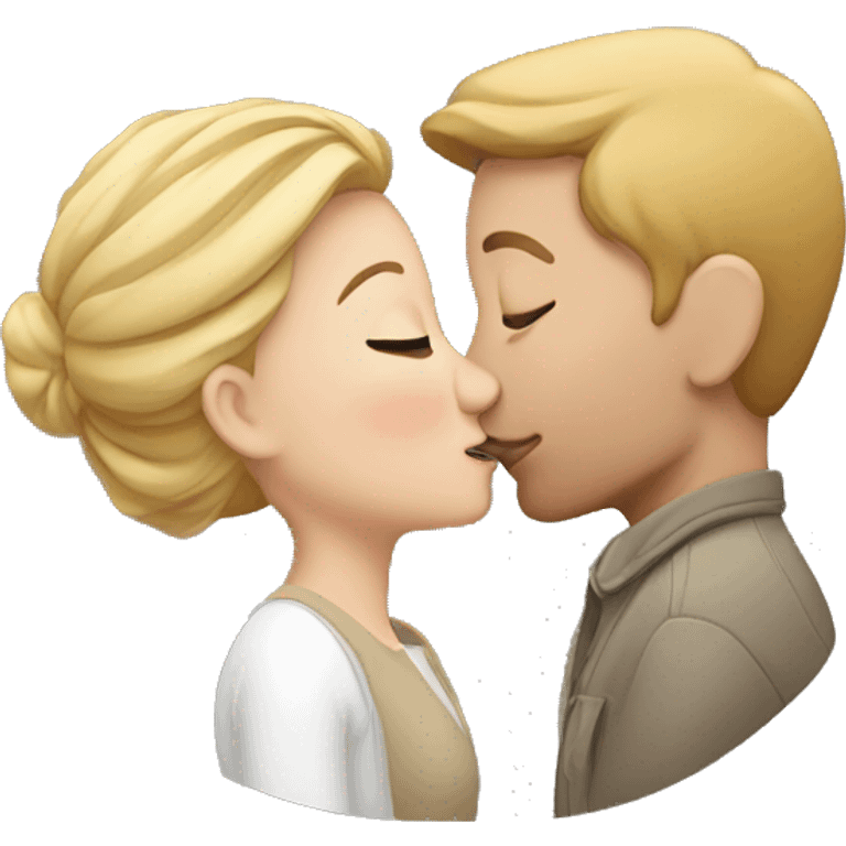 White people kissing emoji