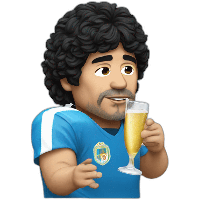 Maradona drinking champagne emoji