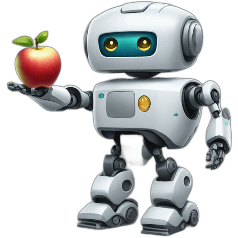 robot with apple emoji