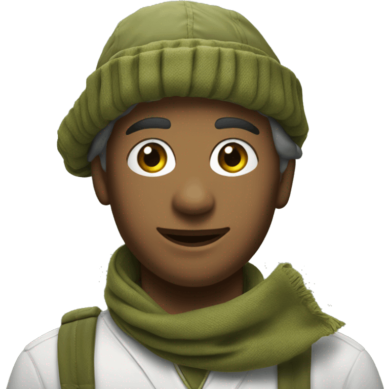 Avec un foulard et un béret, scoutisme emoji