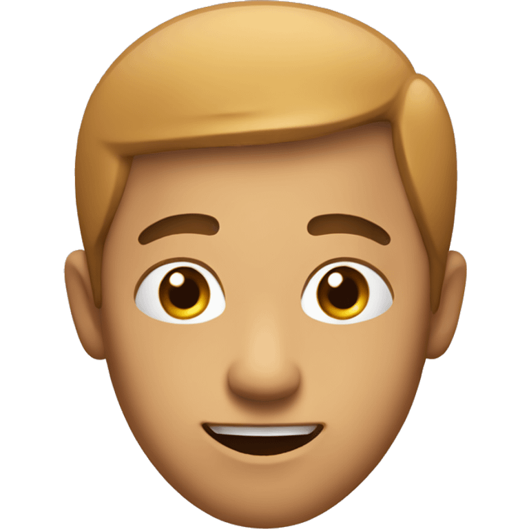 A rounded, smooth face with exaggerated features. The face is slightly tilted to the side, giving a playful vibe.
 emoji