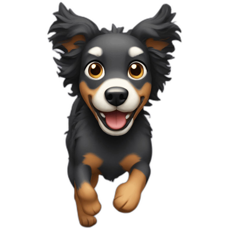 Hairy Xolo dog running emoji