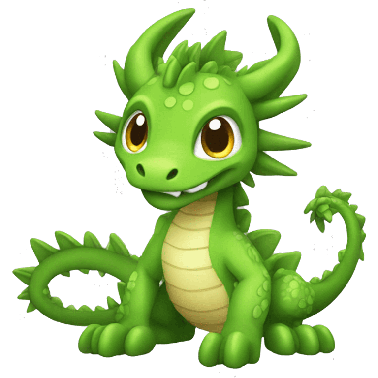 Colorful Green Legendary Earthly Muddy Jungle Grass Dragon Fakemon emoji