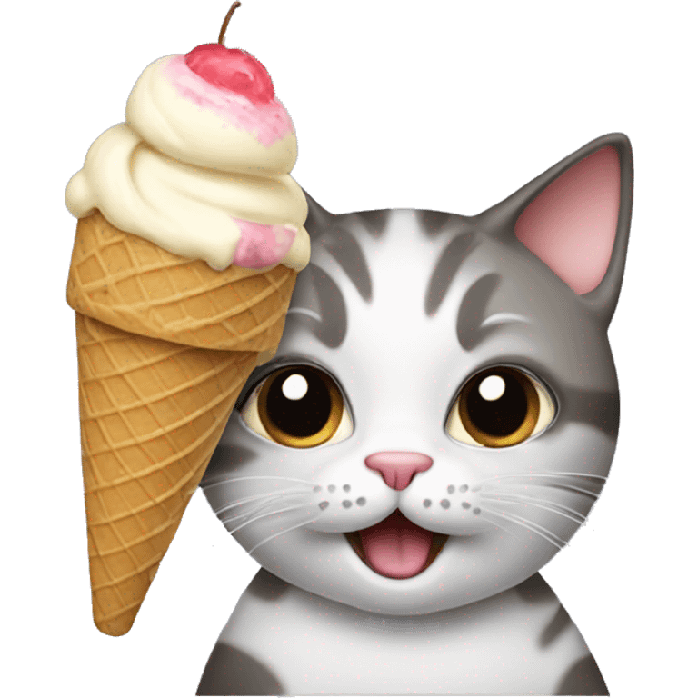 Cat eating ice cream  emoji