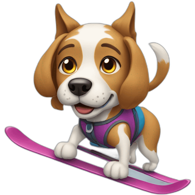 dog skiing emoji