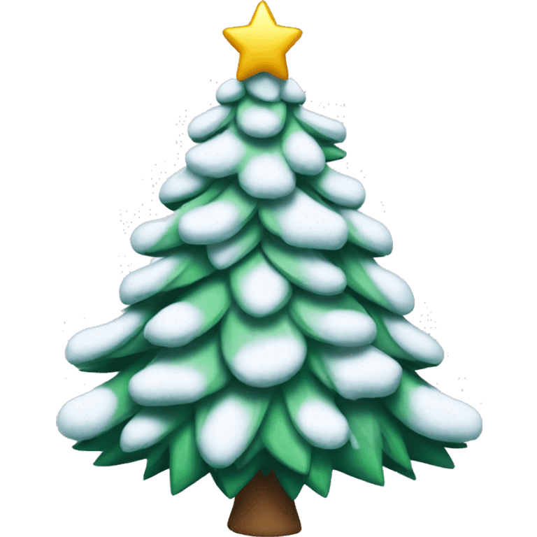 cartoon snowy christmas tree emoji