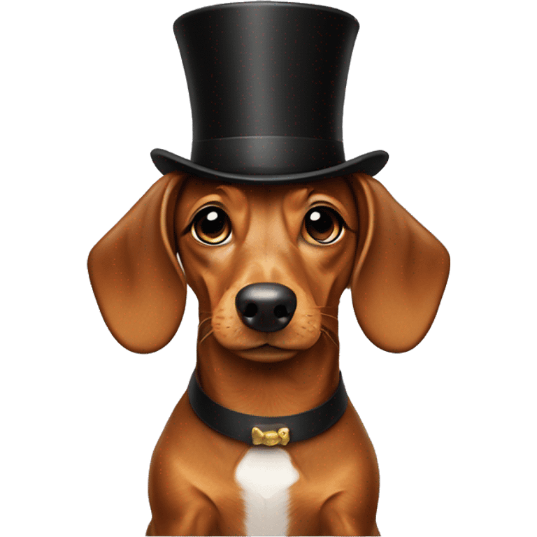 dachshund with a top hat emoji