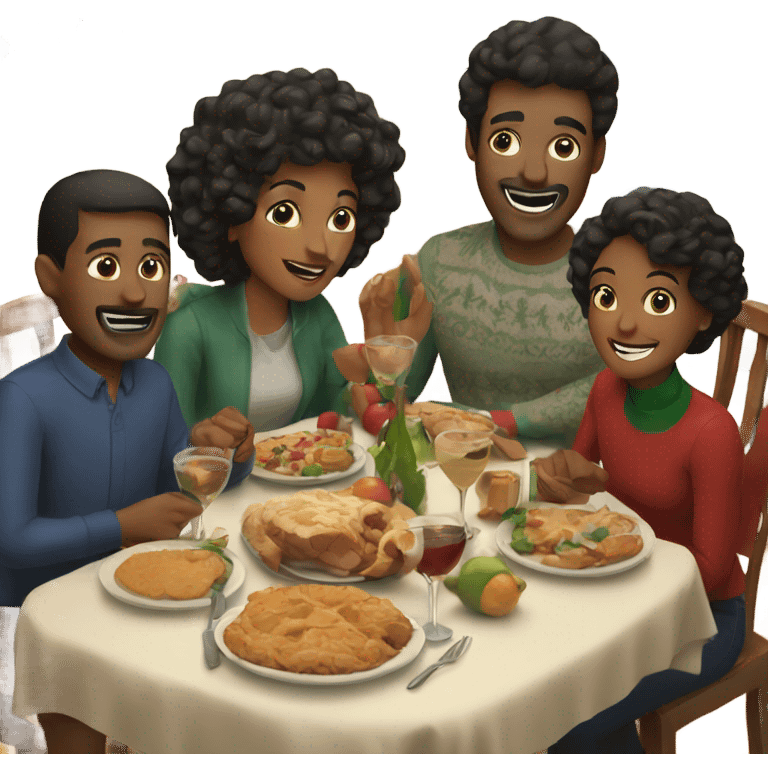 holiday gathering with family emoji