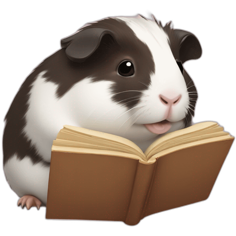 Fat guinea pig reading a book emoji