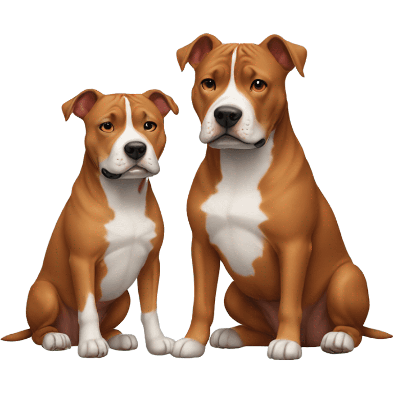 Two red Amstaff friends emoji