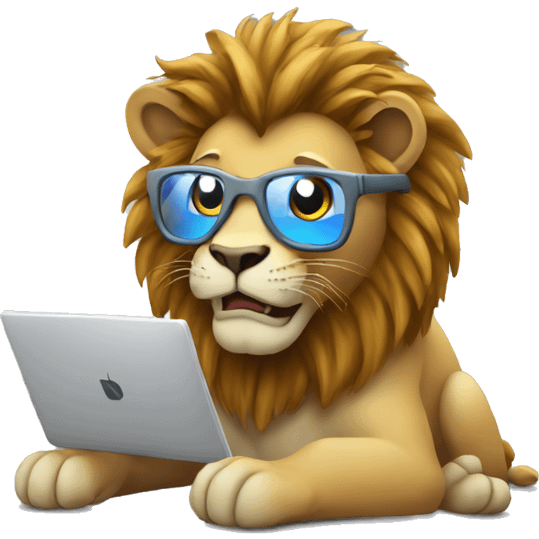 lion doing programming emoji