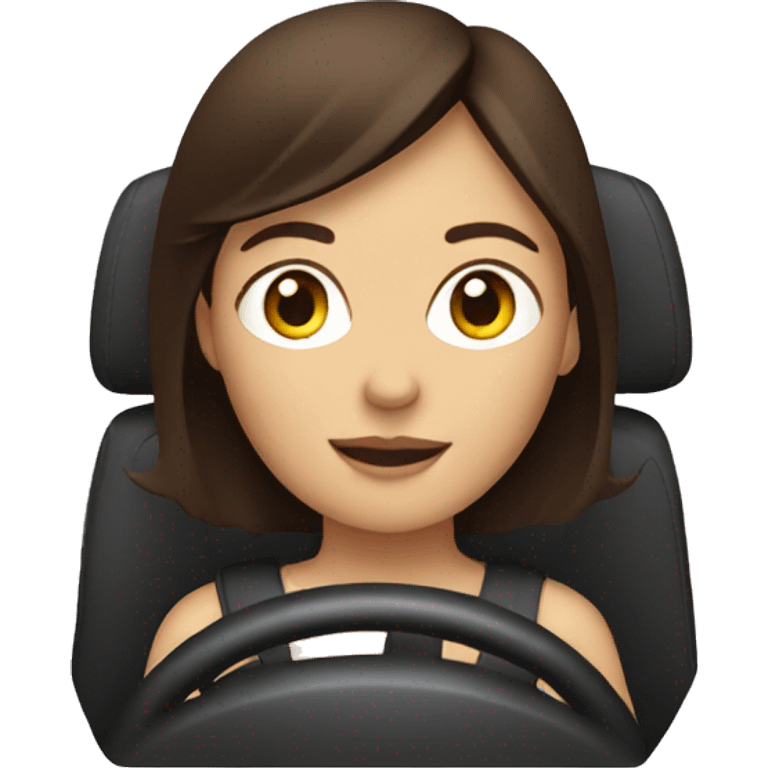 Brunette driving emoji