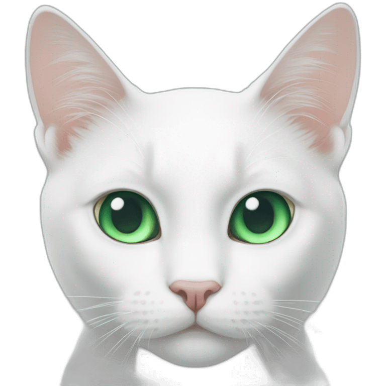 White cat right eye green left eye blue emoji