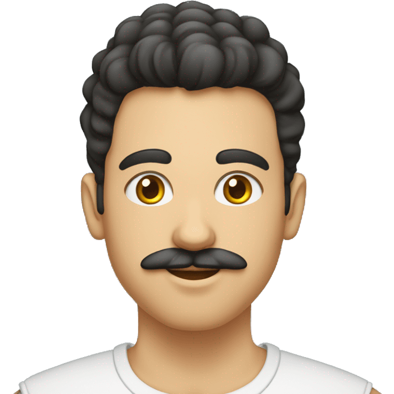 un jeune homme marocain avec une coupe taper et un bouc moustache,  emoji