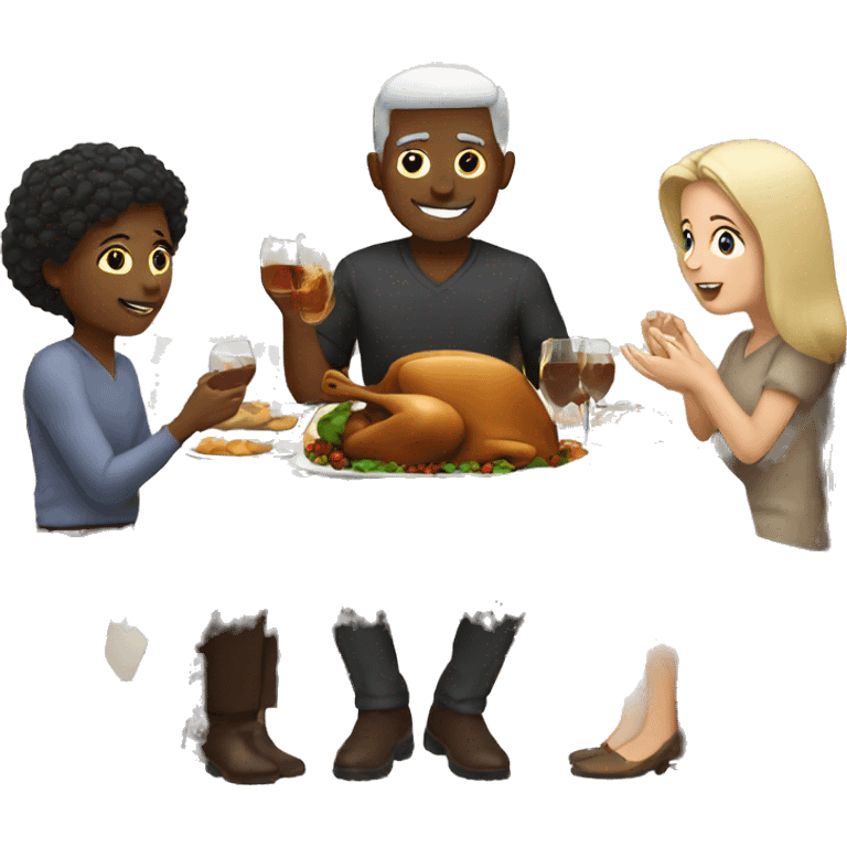 White family Thanksgiving dinner  emoji