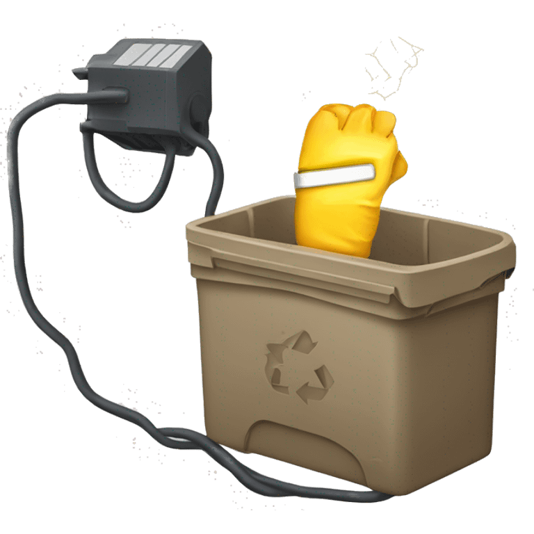 trash transforming to electrical power emoji