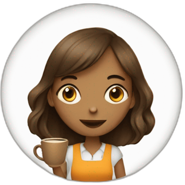 girl on work with coffee and clock emoji