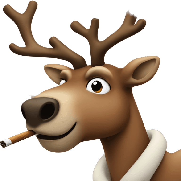 smoking reindeer emoji