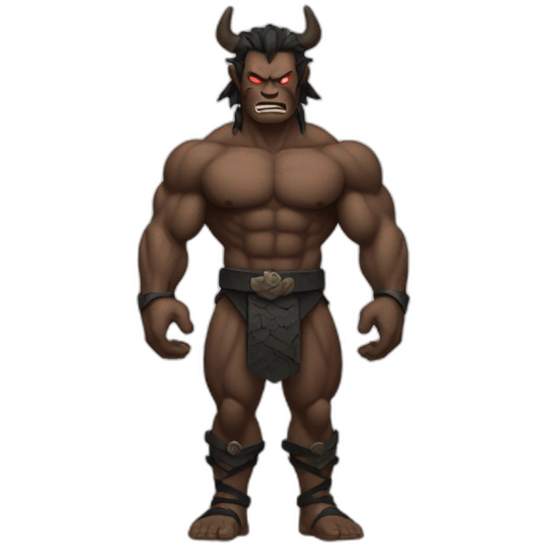 Muscular body oni dark  emoji