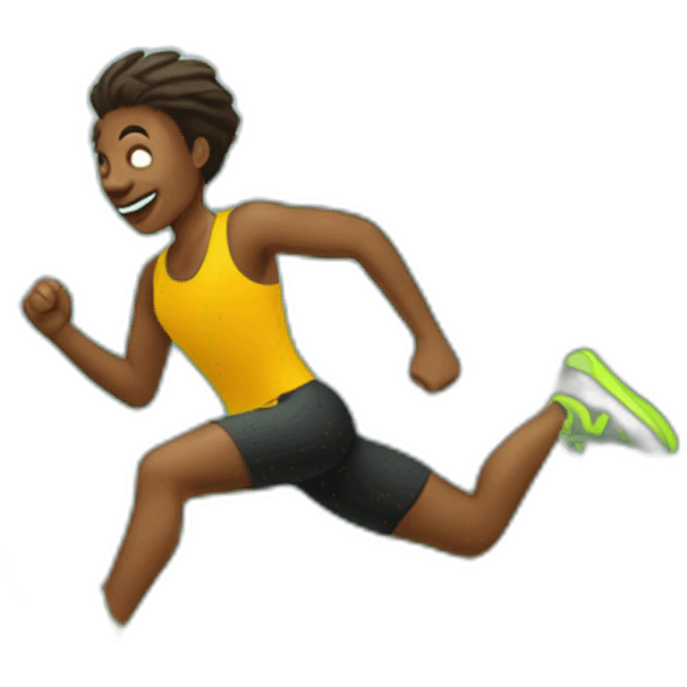 a runner falling on a root emoji