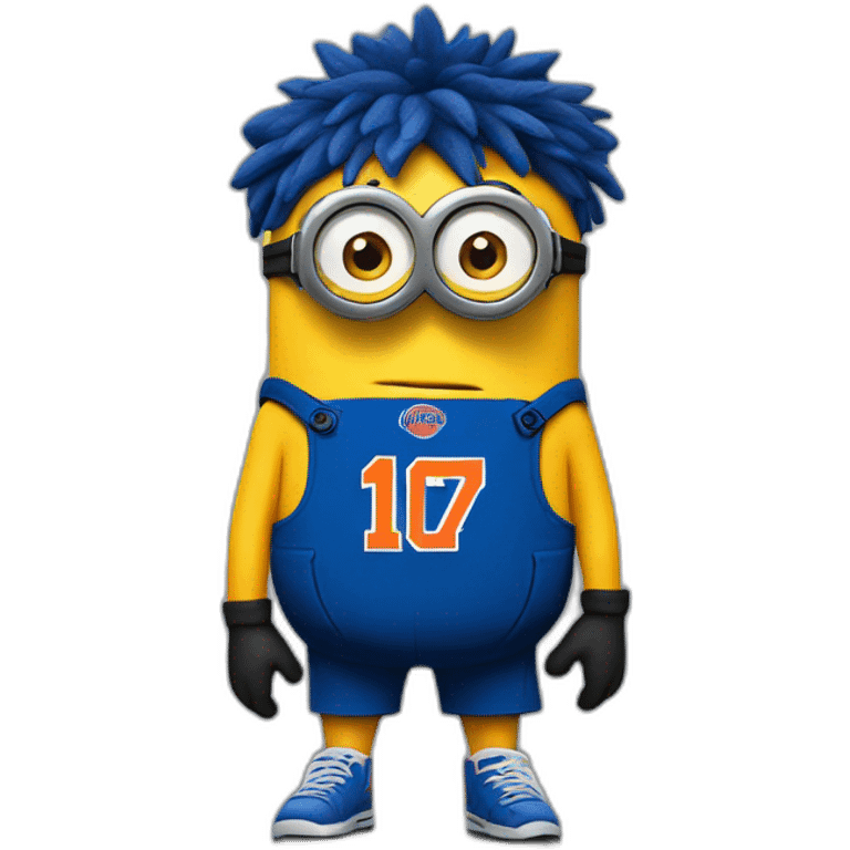 minion wearing 	New York Knicks jerssey emoji