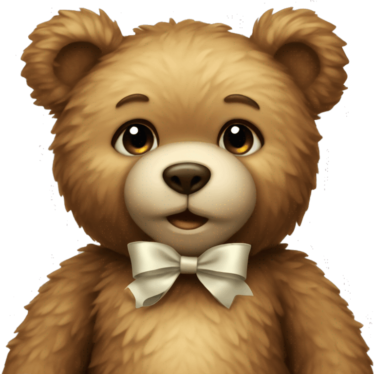 Teddy bear whit a bow emoji