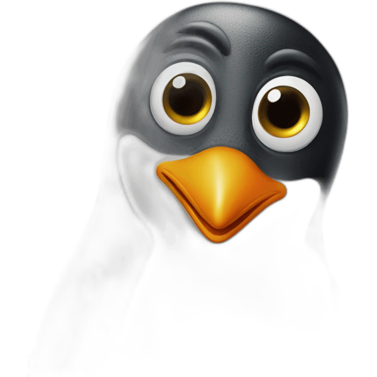 Crazy penguin studing emoji