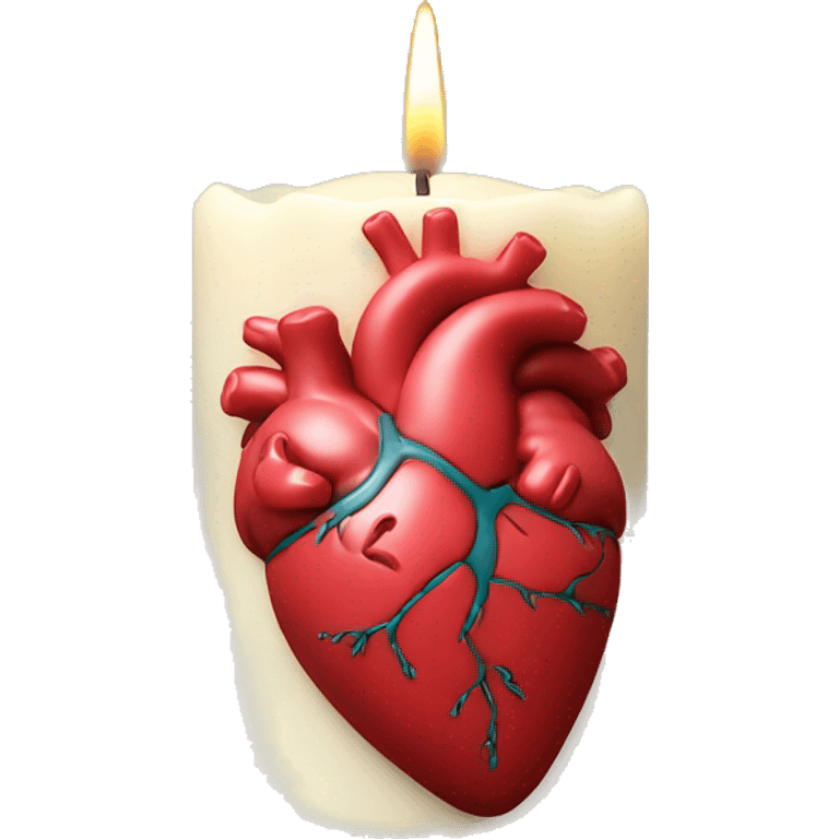 Anatomical heart candle emoji